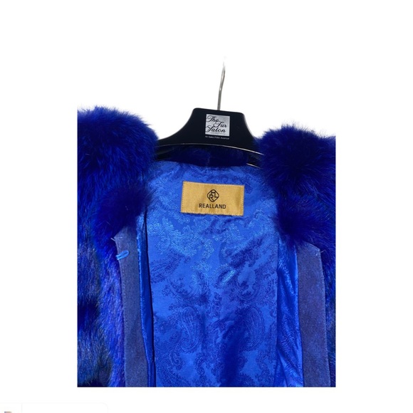Royal Blue Fox Fur Vest Fits like a Medium - Picture 2 of 11